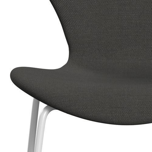 Fritz Hansen 3107 Židle plné čalounění, bílá/ocelářská trio tmavě šedá