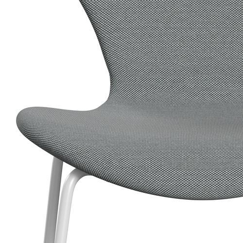 Fritz Hansen 3107 židle plné čalounění, bílá/ocelářská trio šedá