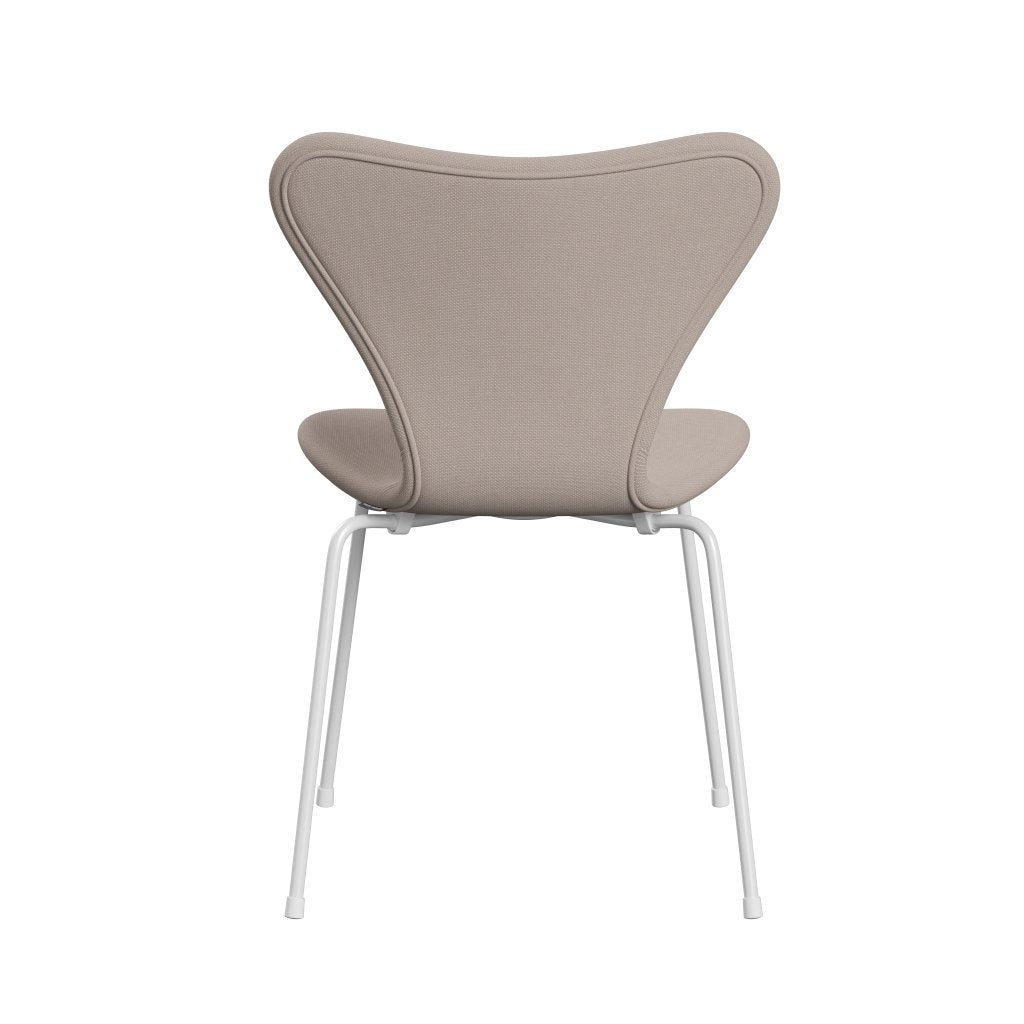 Fritz Hansen 3107 Židle plné čalounění, bílá/ocelářská trio Light Beige