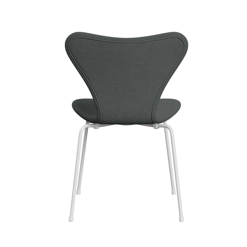 Fritz Hansen 3107 židle plné čalounění, bílé/ocelářské trio uhlí