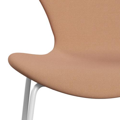 Fritz Hansen 3107 Chair Full Upholstery, White/Steelcut Trio Nude