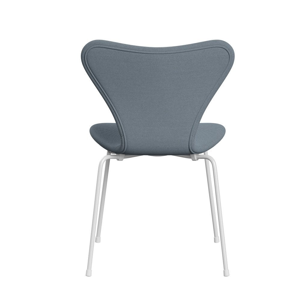 Fritz Hansen 3107 Chair Full Upholstery, White/Steelcut Trio Pastel Blue