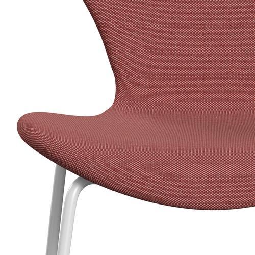 Fritz Hansen 3107 židle plné čalounění, bílé/Steelcut Trio Pink/Red/Black