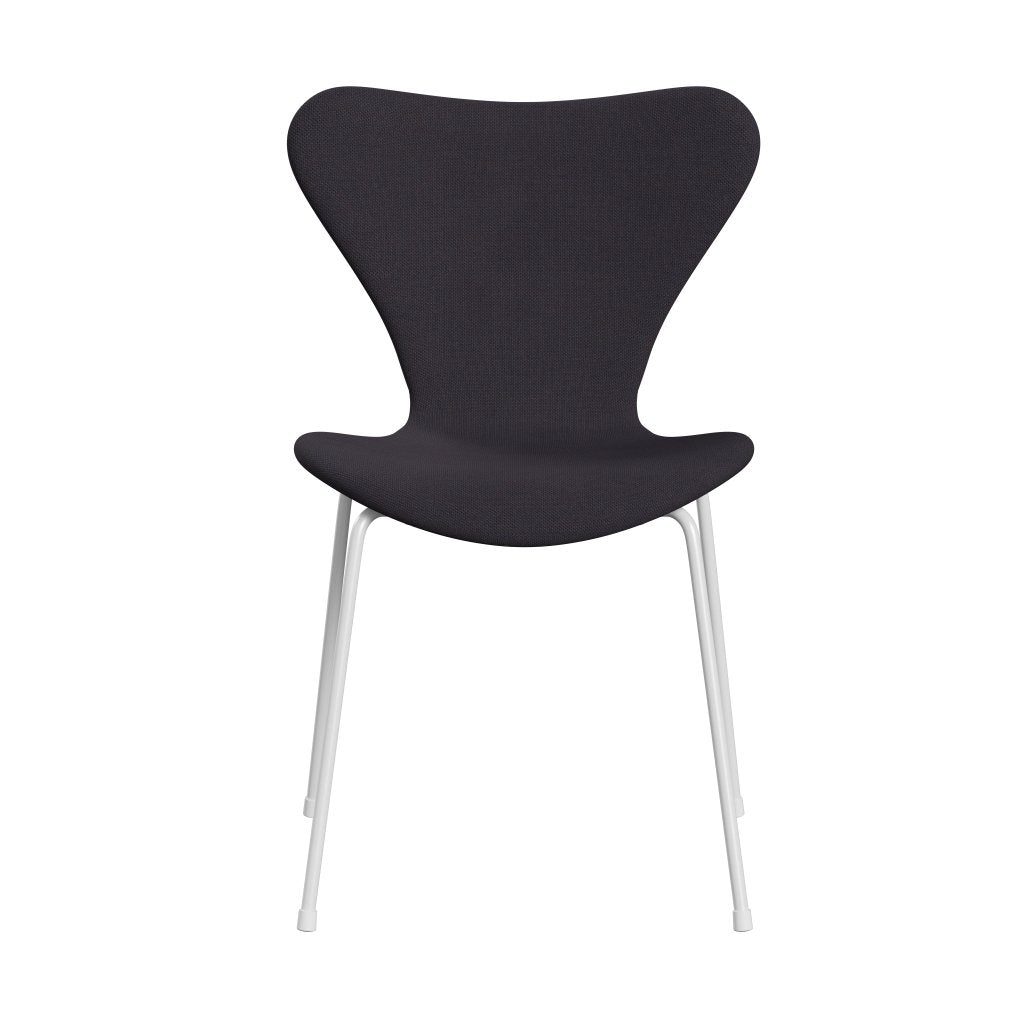 Fritz Hansen 3107 Chair Full Upholstery, White/Steelcut Trio Warm Dark Blue