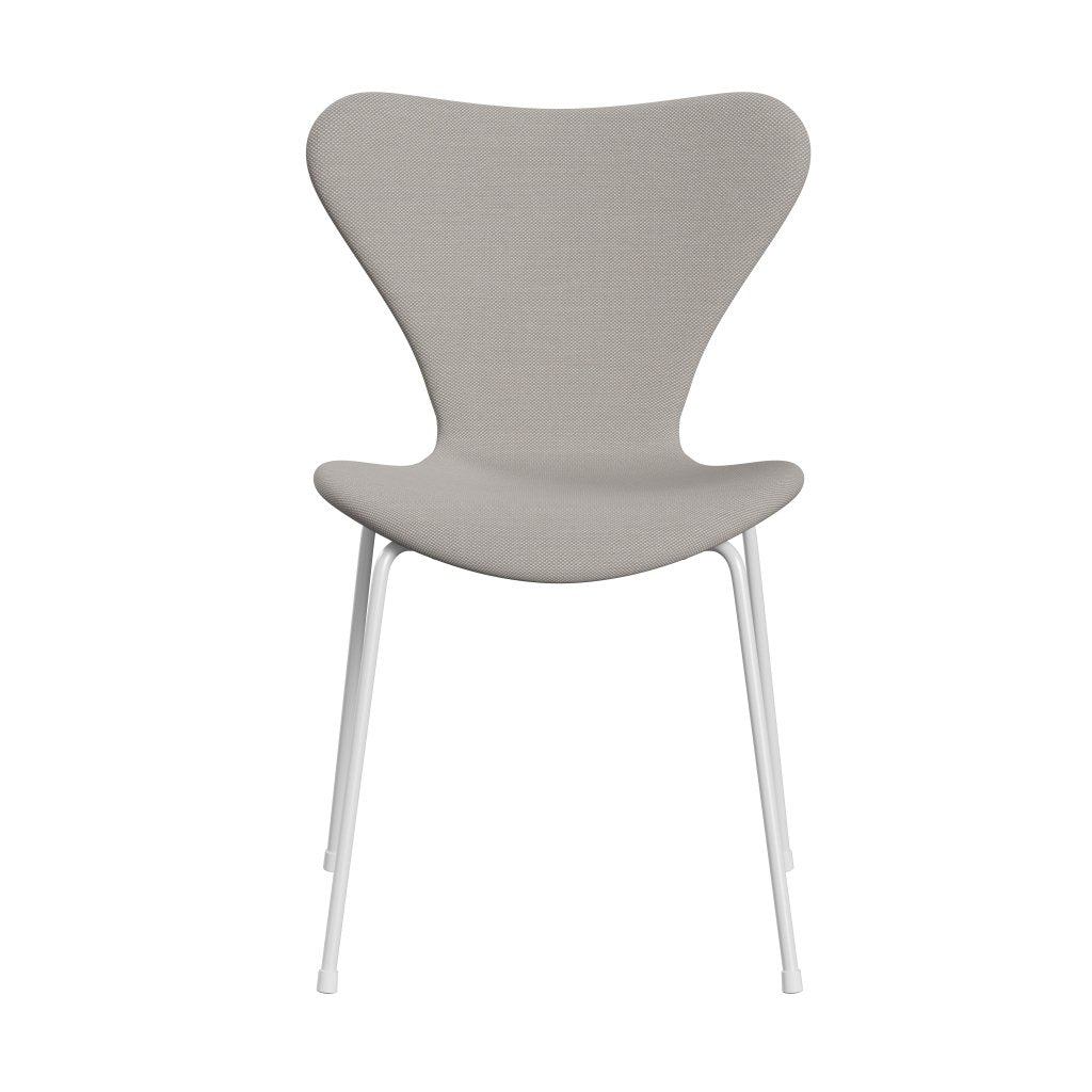 Fritz Hansen 3107 Chair Full Upholstery, White/Steelcut Trio White & Grey