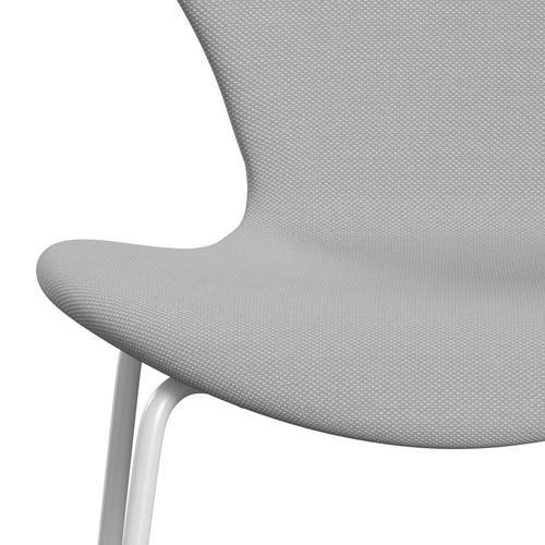 Fritz Hansen 3107 Chair Full Upholstery, White/Steelcut Trio White & Light Grey