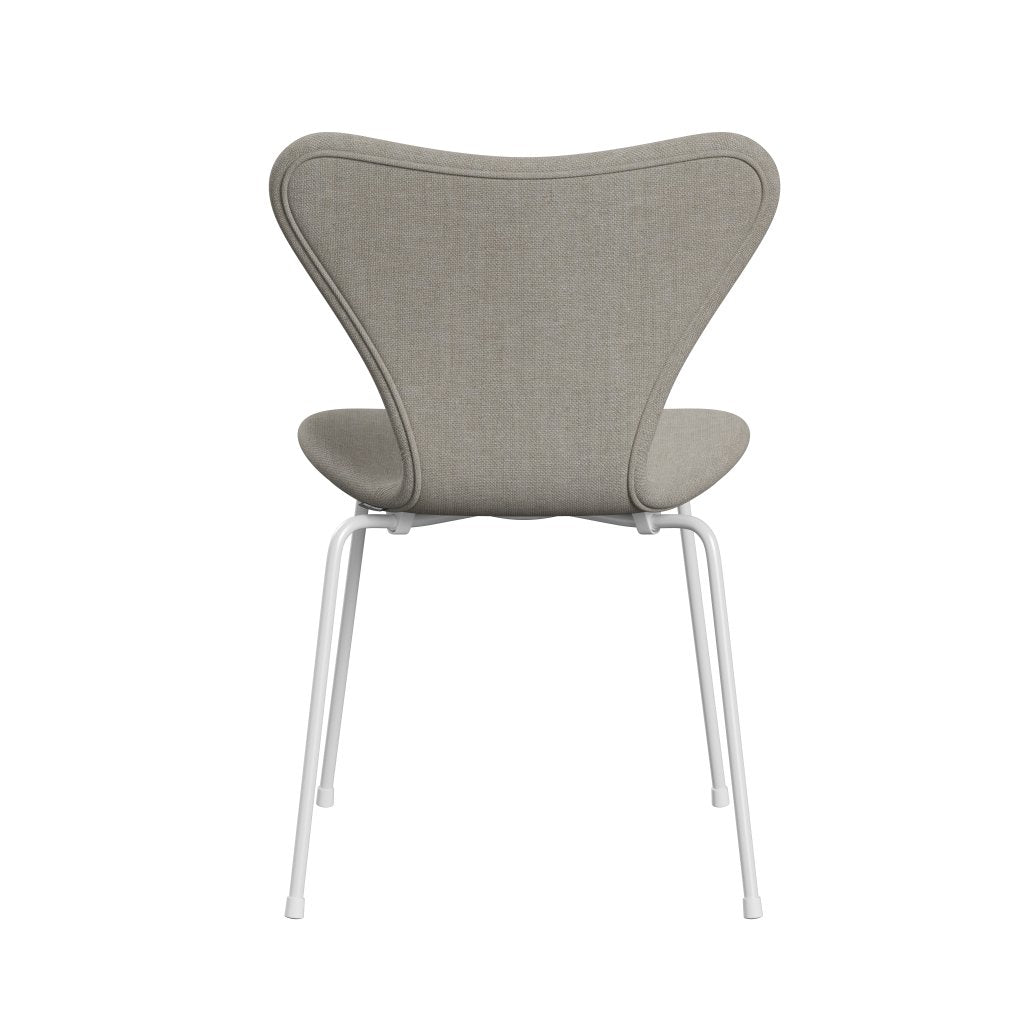 Fritz Hansen 3107 Chair Full Upholstery, White/Sunniva 2 Beige