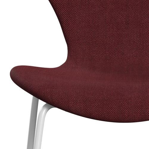 Fritz Hansen 3107 židle plné čalounění, bílá/Sunniva 2 Burgundsko