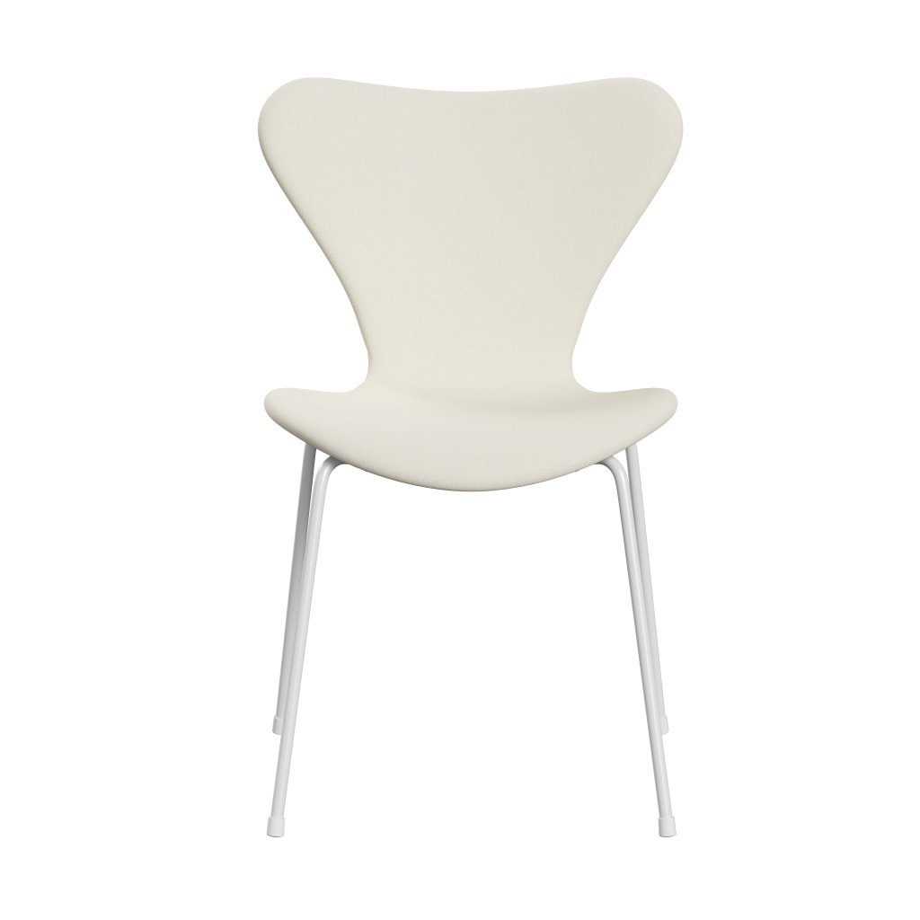 Fritz Hansen 3107 Chair Full Upholstery, White/Sunniva 2 Crème