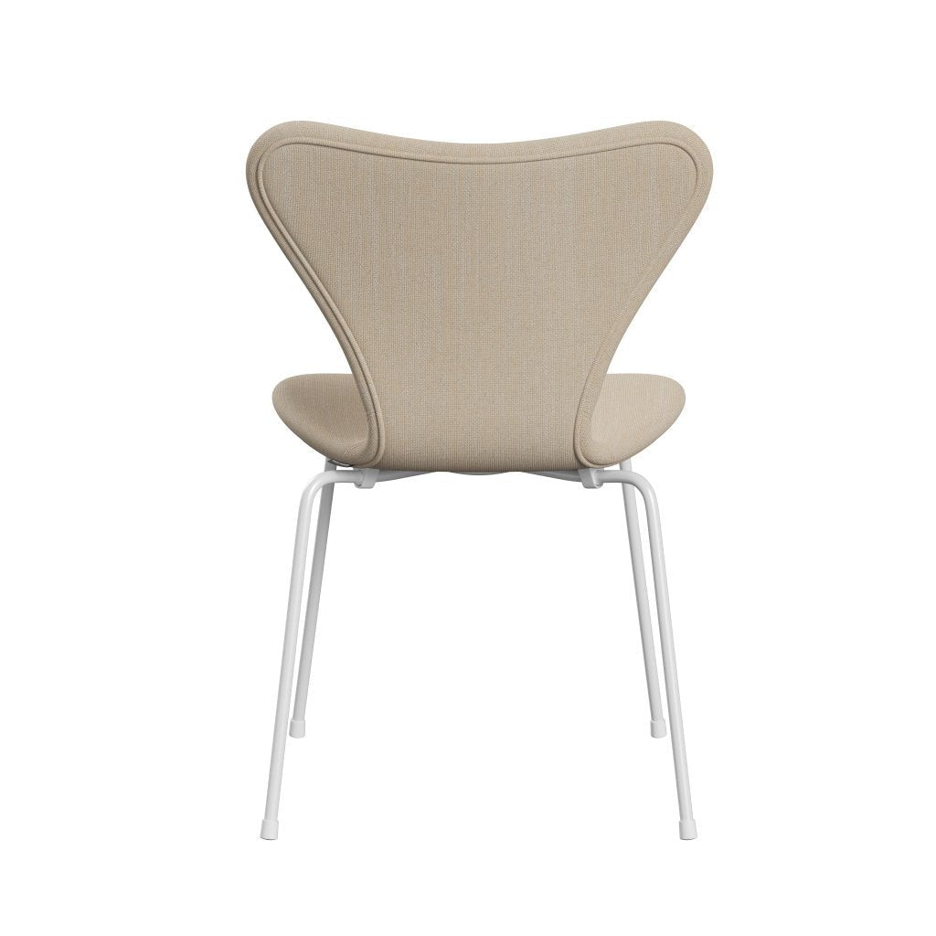 Fritz Hansen 3107 židle plné čalounění, bílá/sunniva 2 crème/písek