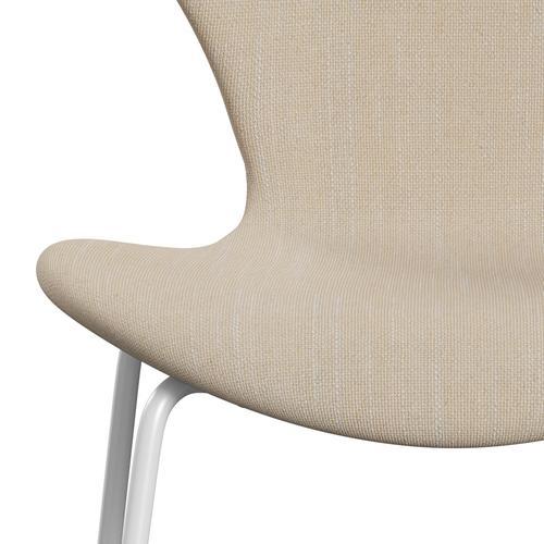 Fritz Hansen 3107 židle plné čalounění, bílá/sunniva 2 crème/písek