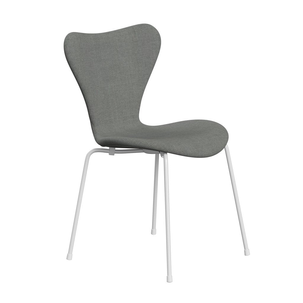 Fritz Hansen 3107 židle plné čalounění, bílá/sunniva 2 šedá