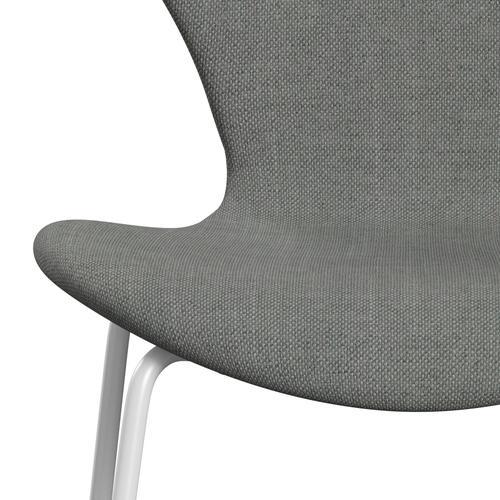 Fritz Hansen 3107 židle plné čalounění, bílá/sunniva 2 šedá