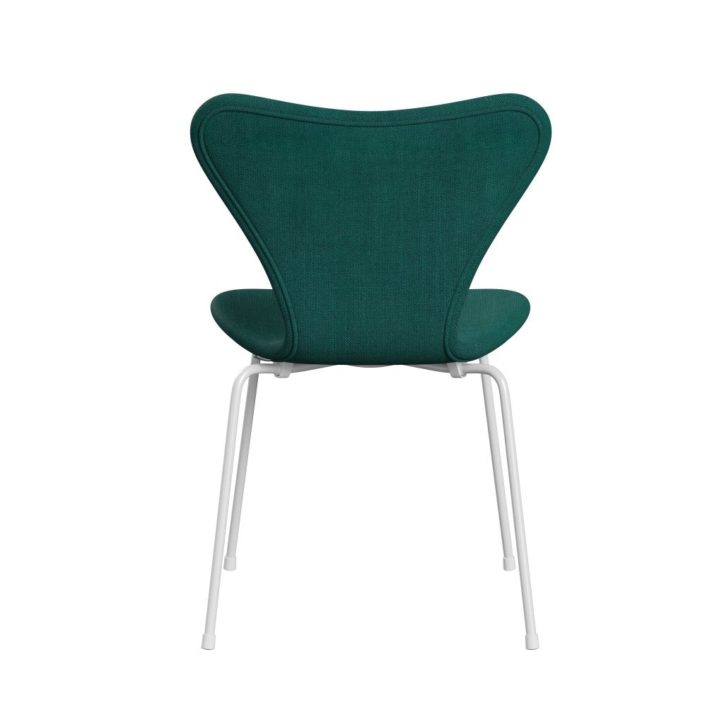 Fritz Hansen 3107 Chair Full Upholstery, White/Sunniva 2 Green