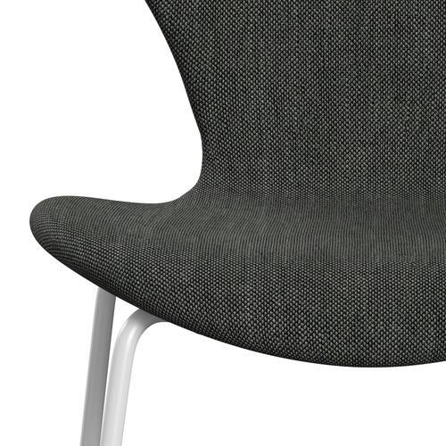 Fritz Hansen 3107 židle plné čalounění, bílá/sunniva 2 světle šedá/tmavě šedá