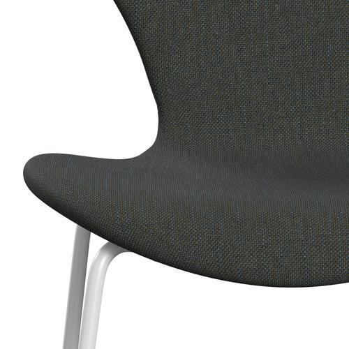 Fritz Hansen 3107 židle plné čalounění, White/Sunniva 2 Navy/Olive