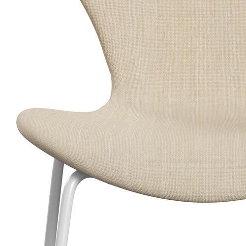 Fritz Hansen 3107 Chair Full Upholstery, White/Sunniva 2 Sand