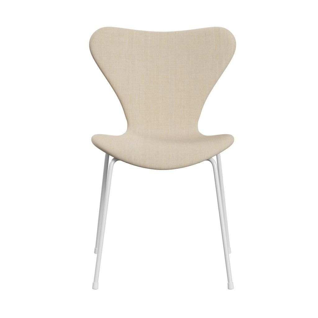 Fritz Hansen 3107 Chair Full Upholstery, White/Sunniva 2 Sand