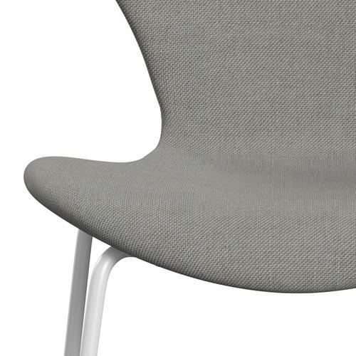 Fritz Hansen 3107 židle plné čalounění, bílá/sunniva 2 písek/světle šedá