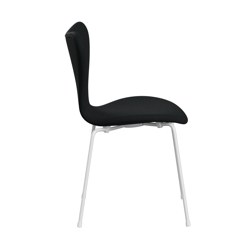 Fritz Hansen 3107 Chair Full Upholstery, White/Sunniva 2 Black (Sv193)