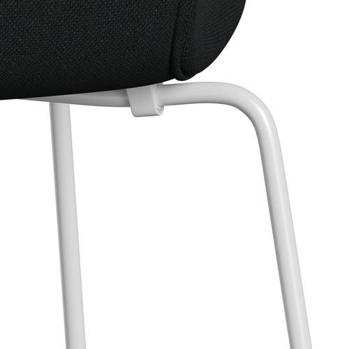 Fritz Hansen 3107 Chair Full Upholstery, White/Sunniva 2 Black (Sv193)