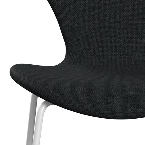 Fritz Hansen 3107 Chair Full Upholstery, White/Sunniva 2 Black/Dark Grey