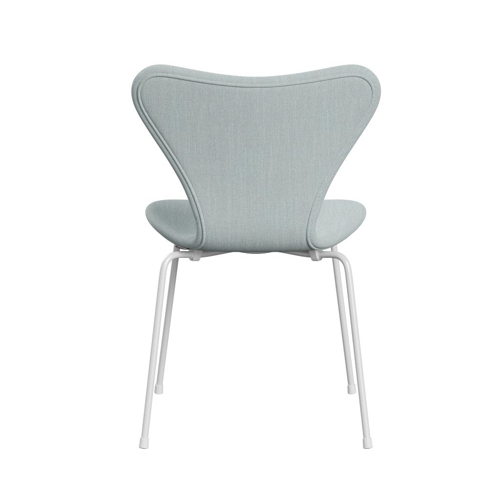 Fritz Hansen 3107 Chair Full Upholstery, White/Sunniva 2 White/Light Blue