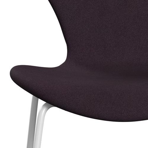 Fritz Hansen 3107 židle plné čalounění, bílá/tonus aubergin