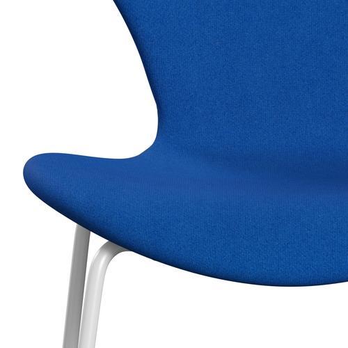 Fritz Hansen 3107 Chair Full Upholstery, White/Tonus Blue