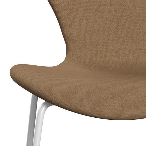 Fritz Hansen 3107 Židle plné čalounění, bílý/tonus velbloud