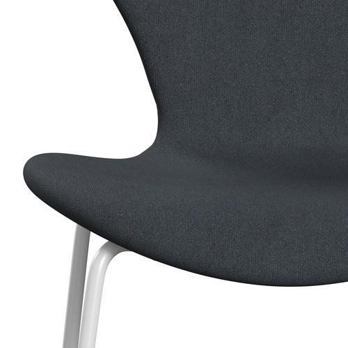 Fritz Hansen 3107 židle plné čalounění, bílá/tonus tmavě šedá