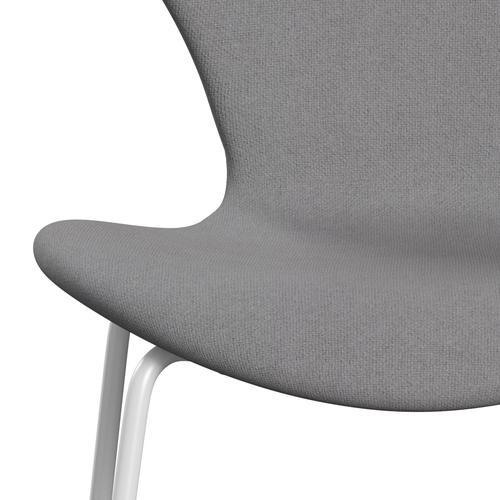 Fritz Hansen 3107 židle plné čalounění, bílá/tonus světle šedá