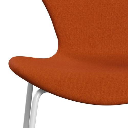 Fritz Hansen 3107 židle plné čalounění, bílá/tonus oranžová (ton605)