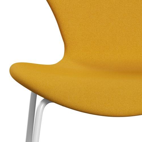 Fritz Hansen 3107 Chair Full Upholstery, White/Tonus Mustard