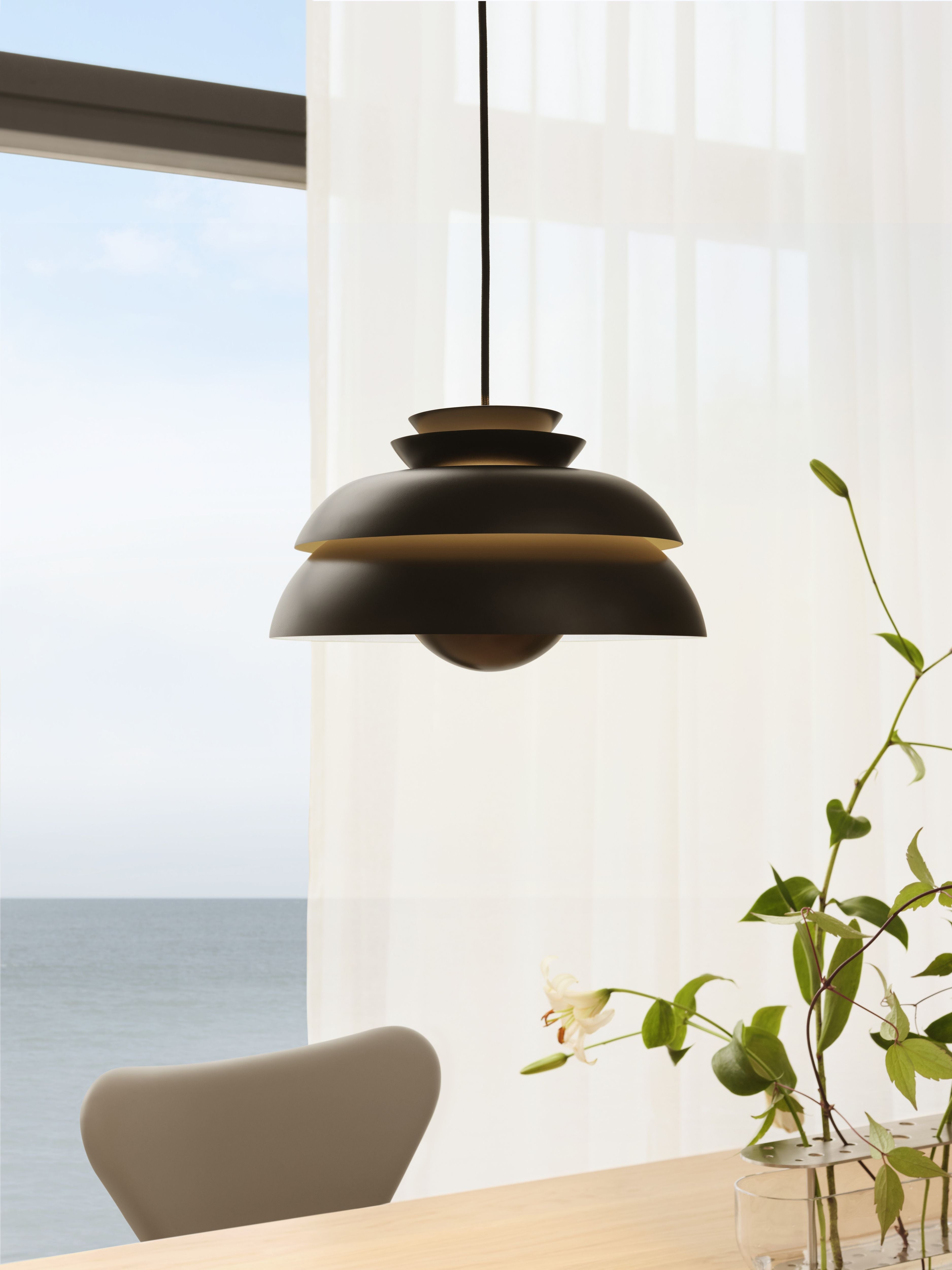 Fritz Hansen Concert Suspension Lamp Black Matt, Ø55 cm