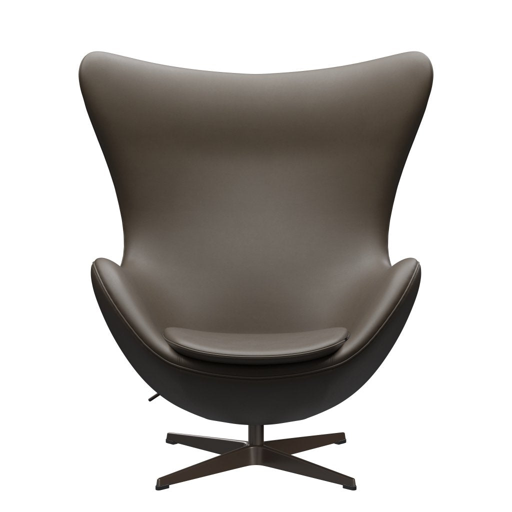 Fritz Hansen The Egg Lounge Chair Leather, hnědý bronz/esenciální kámen