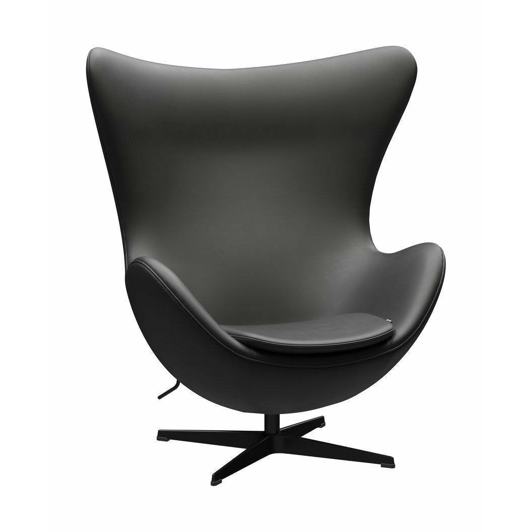 Fritz Hansen The Egg Lounge Chair Leather, černá/Essential Black