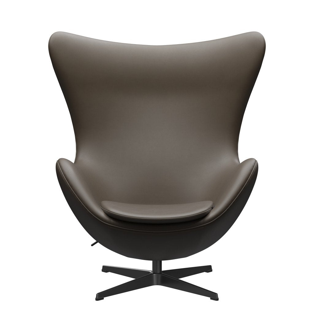 Fritz Hansen The Egg Lounge Chair Leather, černý/esenciální kámen