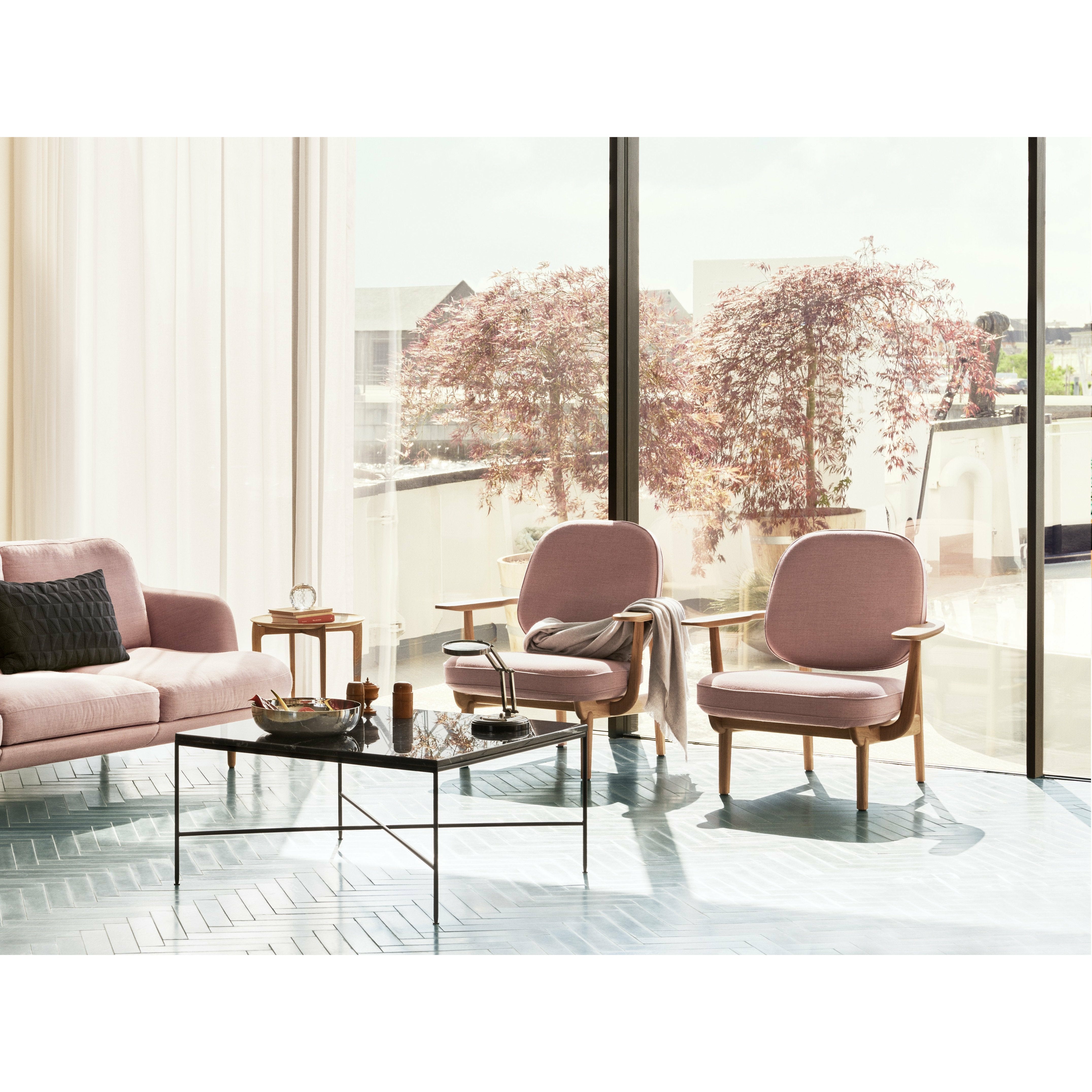 Fritz Hansen Jh97 Fred Lounge Chair Oak, oranžová/červená