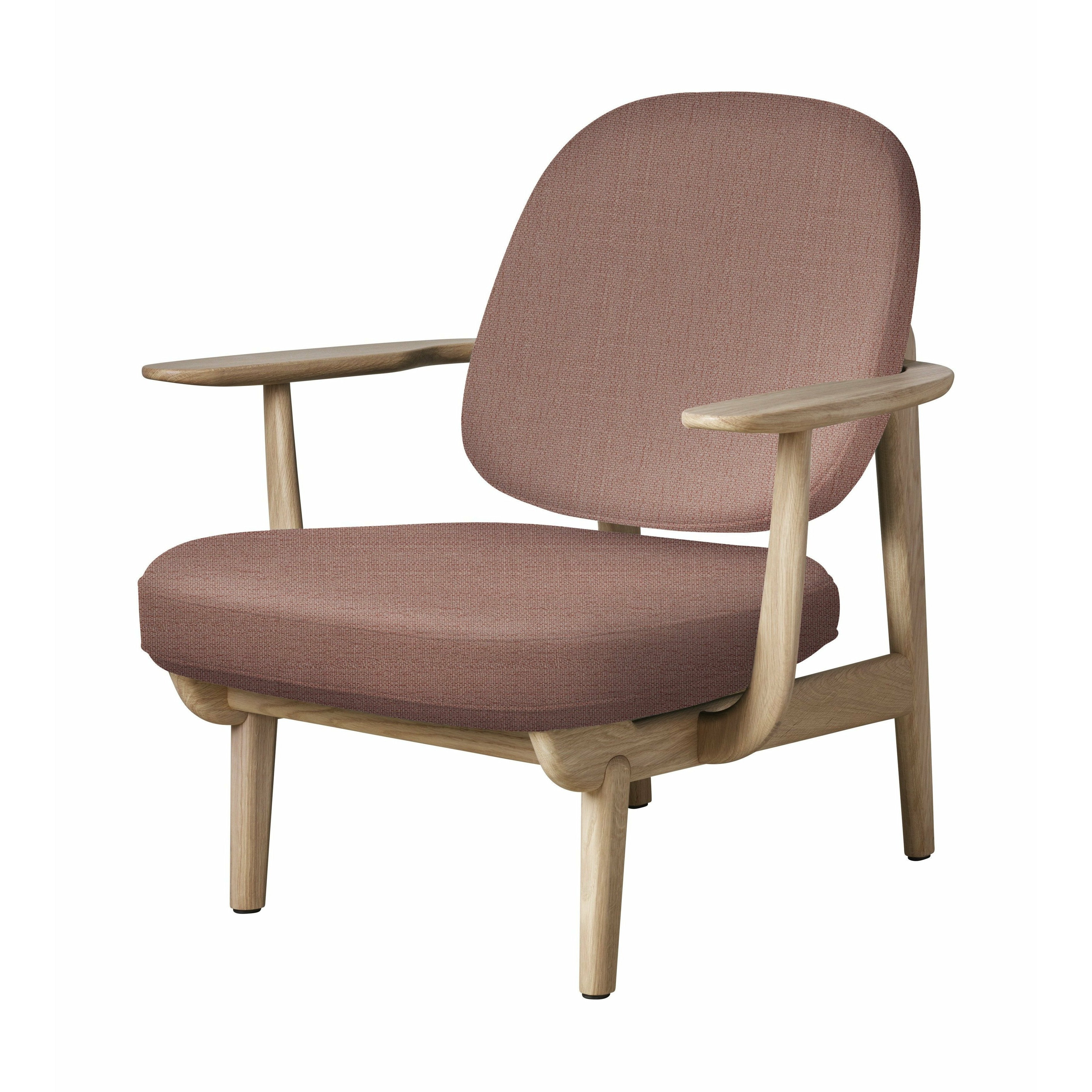 Fritz Hansen Jh97 Fred Lounge Chair Oak, oranžová/červená