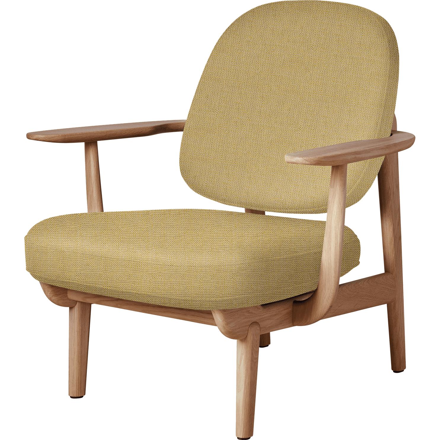 Fritz Hansen Jh97 Fred Lounge Chair Oillared Oak, tmavě modrá