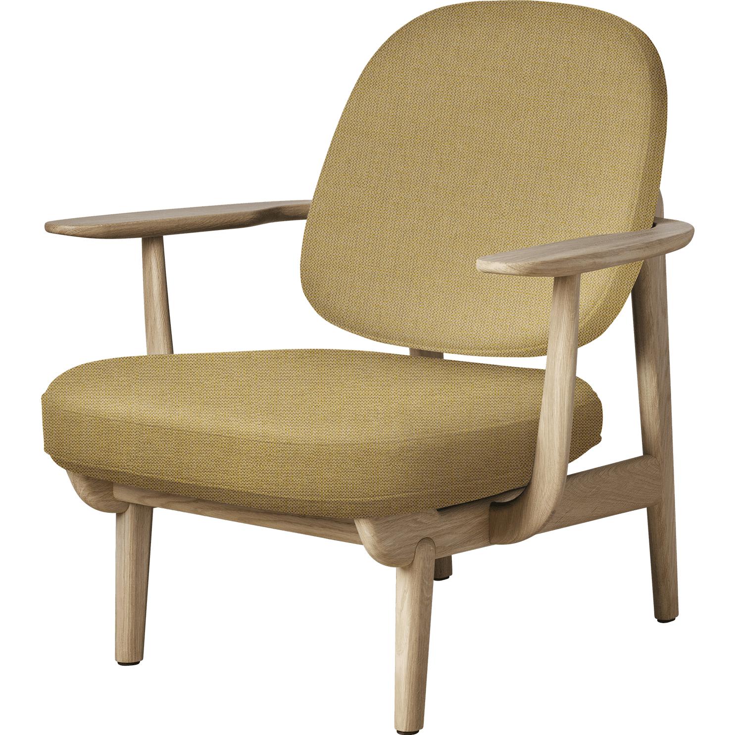 Fritz Hansen Jh97 Fred Lounge Chair Lacquered Oak, žlutý