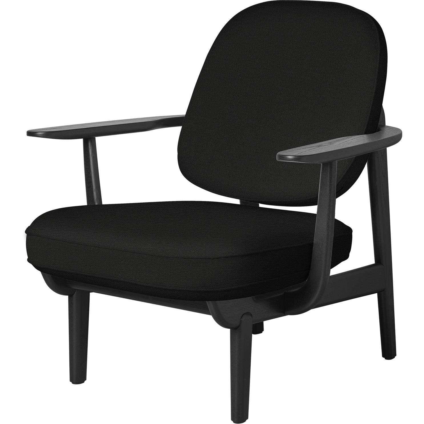 Fritz Hansen Jh97 Fred Lounge Chair Black Colored Ash, černá