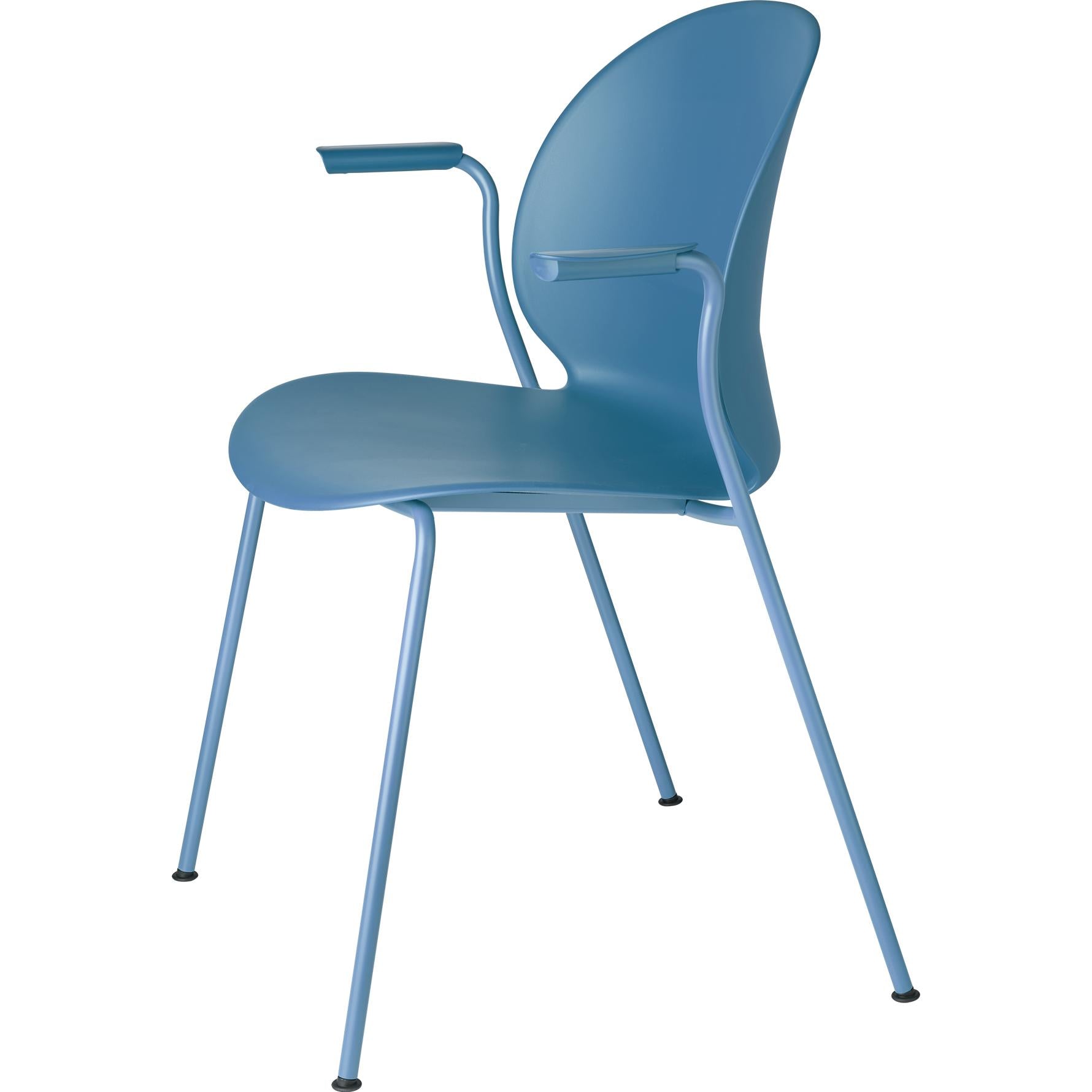 Fritz Hansen N02 Recycle Chair With Armrest Monochrome 4 Legged, Light Blue