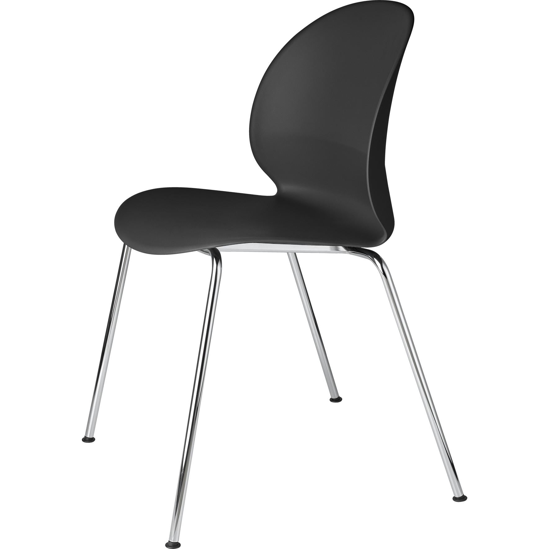 Fritz Hansen N02 Recycle Chair Chromed Steel 4 Legged, Black