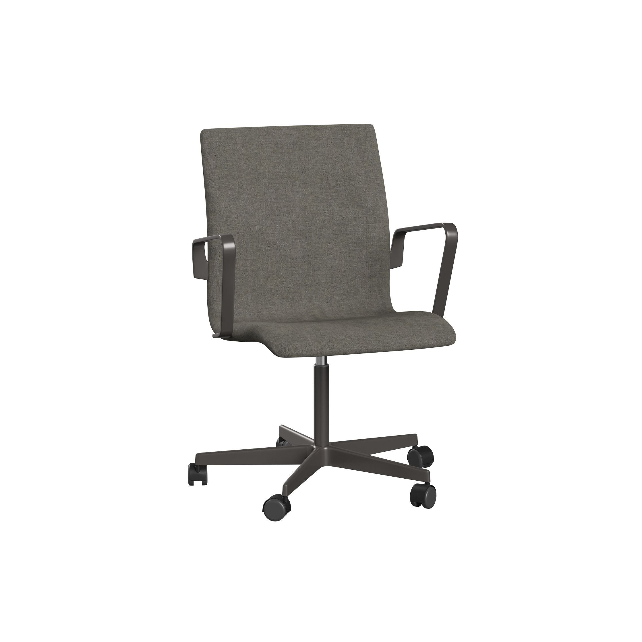 Fritz Hansen Oxford 3271 W Armchair Five Arm Base With Wheels Warm Graphite/Remix, Concrete