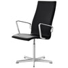 Fritz Hansen Oxford Classic Swivel Chracchair Leather Middle Backrest, měkká černá