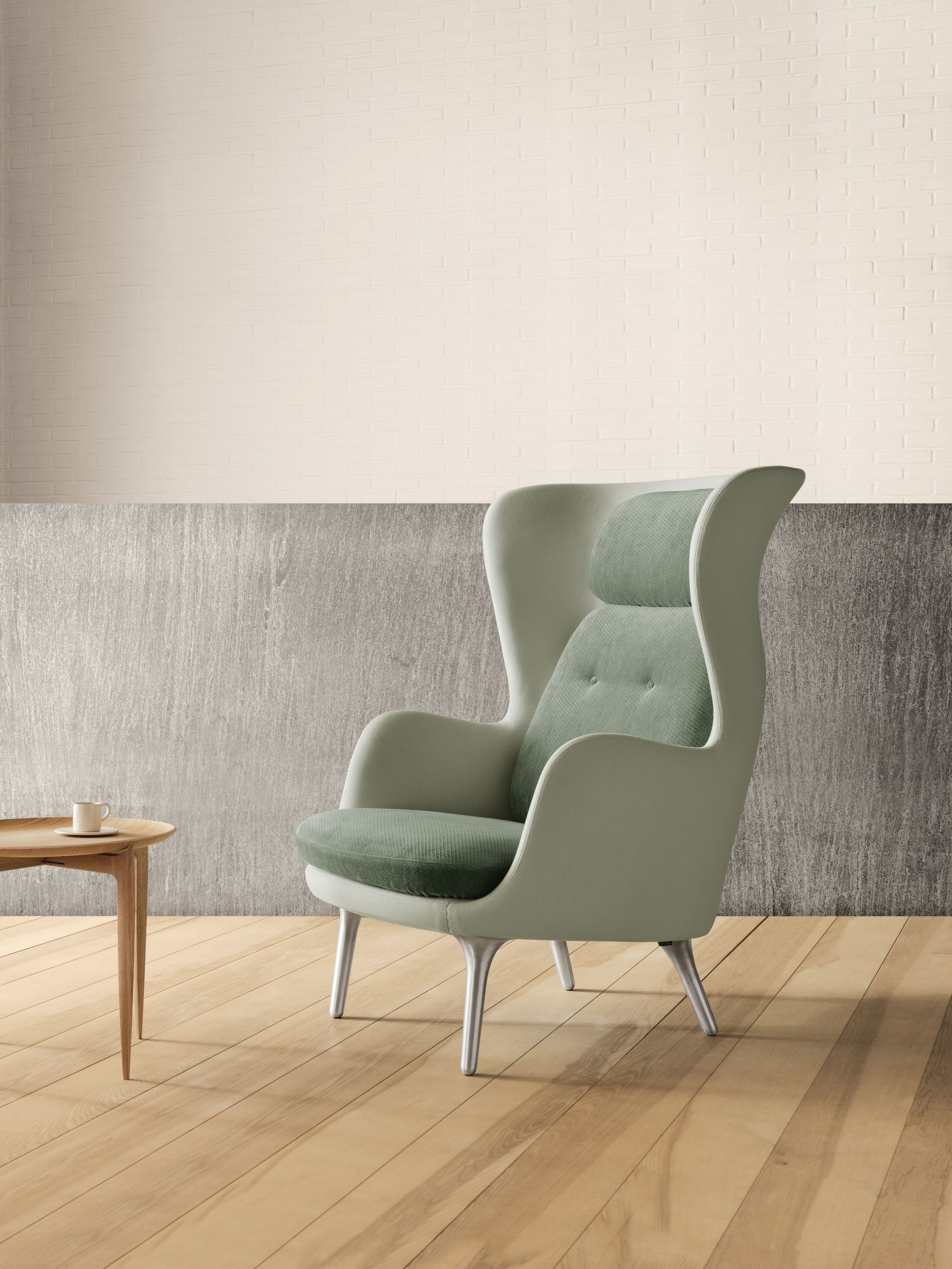 Fritz Hansen Ro Lounge Chair Hliník, máta zelená