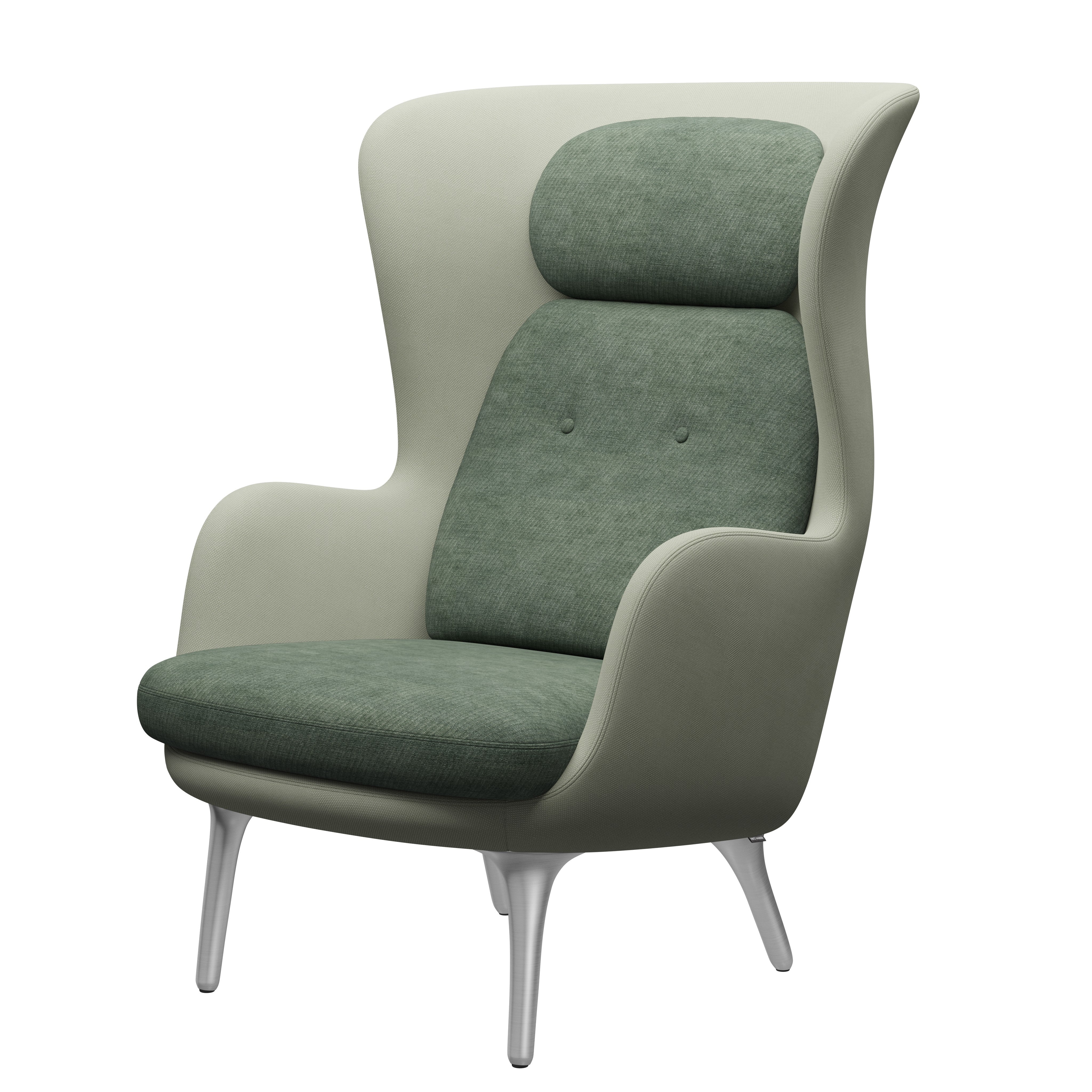 Fritz Hansen Ro Lounge Chair Hliník, máta zelená