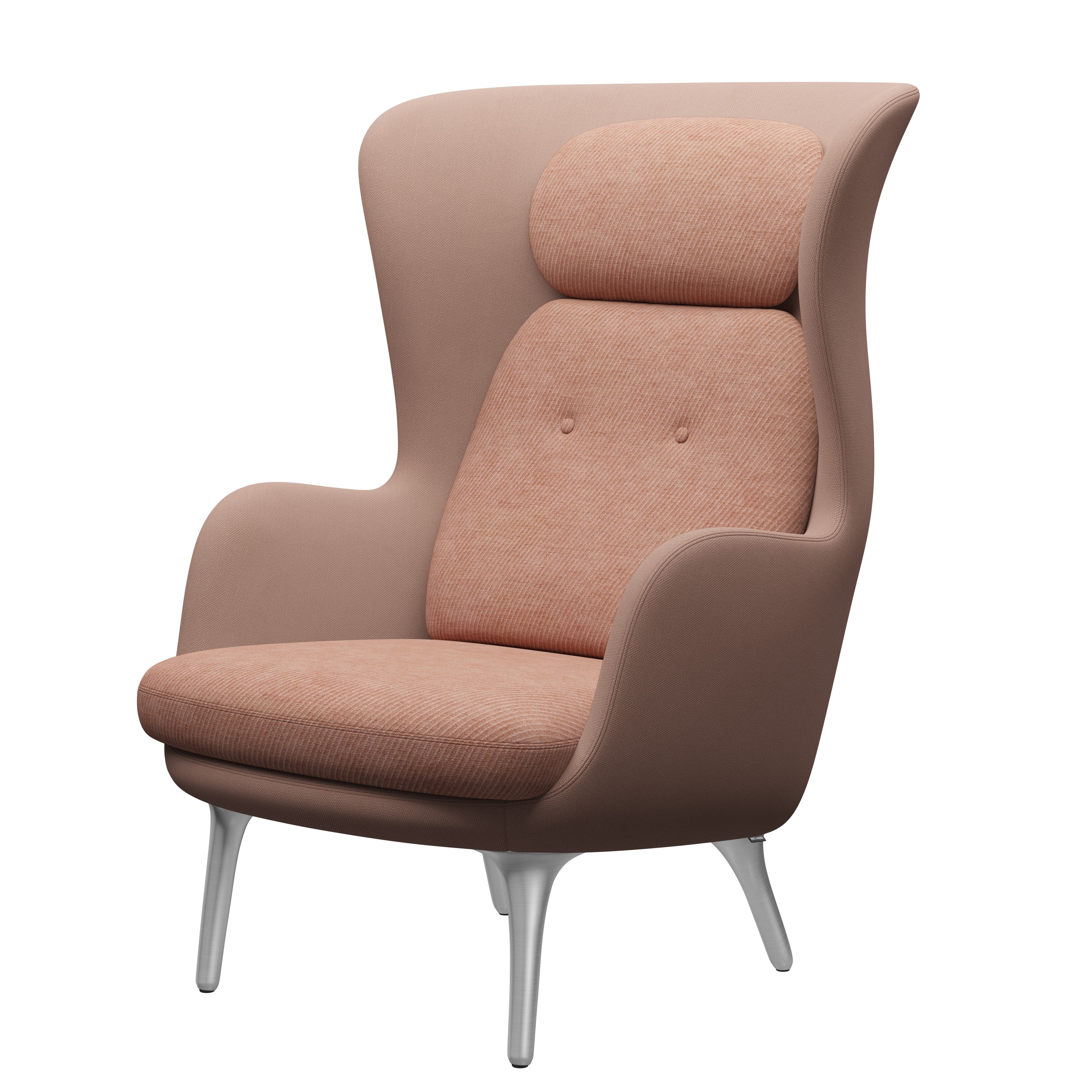 Fritz Hansen Ro Lounge Chair Hliník, bledá růže